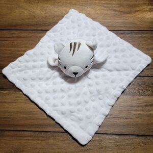 White Tiger Baby Security Blanket - Approx 11" X 11"